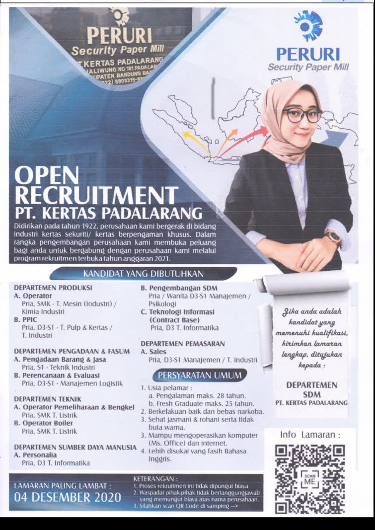 Lowongan Kerja - PT Kertas Padalarang