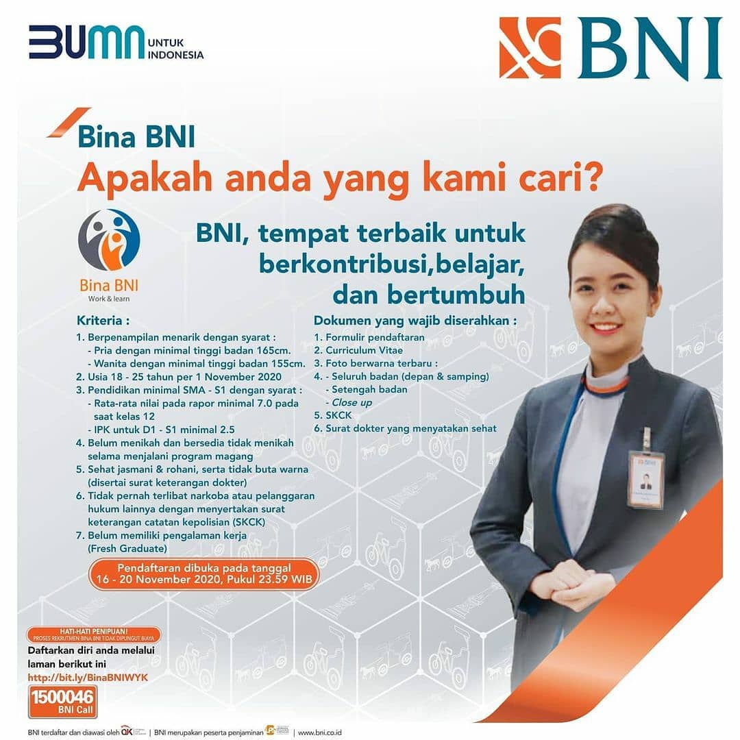 Lowongan Kerja - PT Bank Negara Indonesia (Persero) Tbk ...