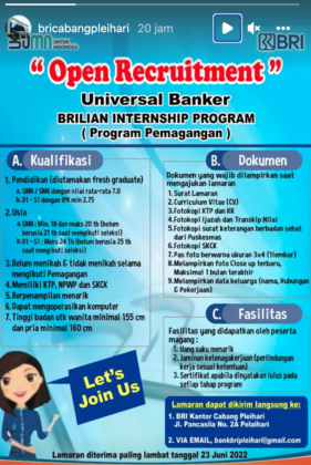 Lowongan Kerja PT Bank Rakyat Indonesia (Persero) Tbk - Goletskerja.com