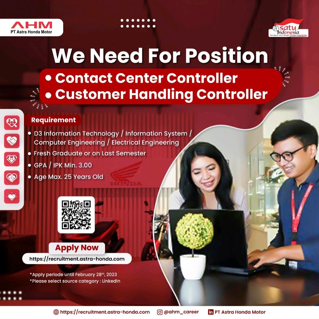Lowongan Kerja Pt Astra Honda Motor Ahm Goletskerja