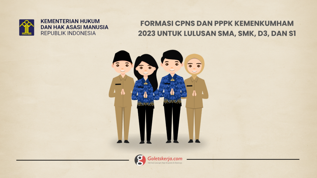 Formasi CPNS dan PPPK Kemenkumham 2023 Bagi Lulusan SMA, SMK, D3, dan S1