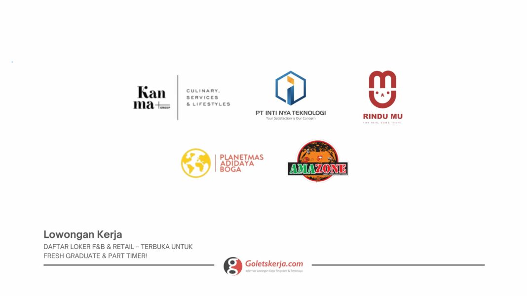 5 Lowongan Kerja Terbaru di F&B & Retail – Terbuka untuk Fresh Graduate & Part Timer!